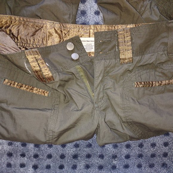 Olive Green Pants w/Matching Belt Pockets - Picture 3 of 4